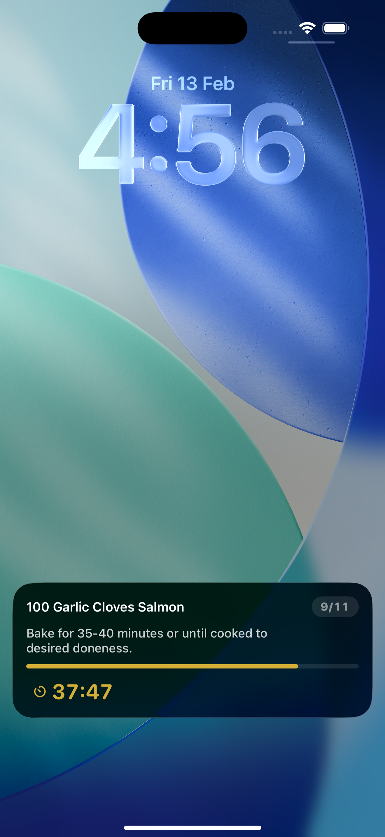 Live Activity on lock screen with timer